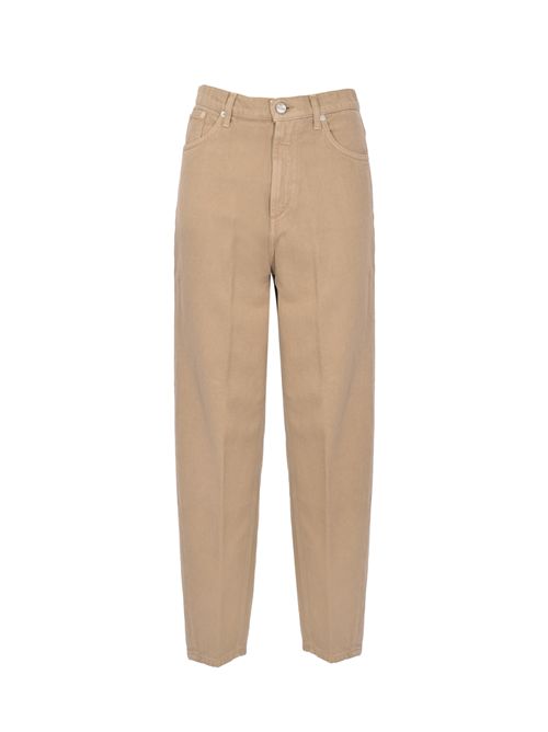 Pantalone Bessie loose in bull di cotone Noce DONDUP | DP784 BF0018D PTD733